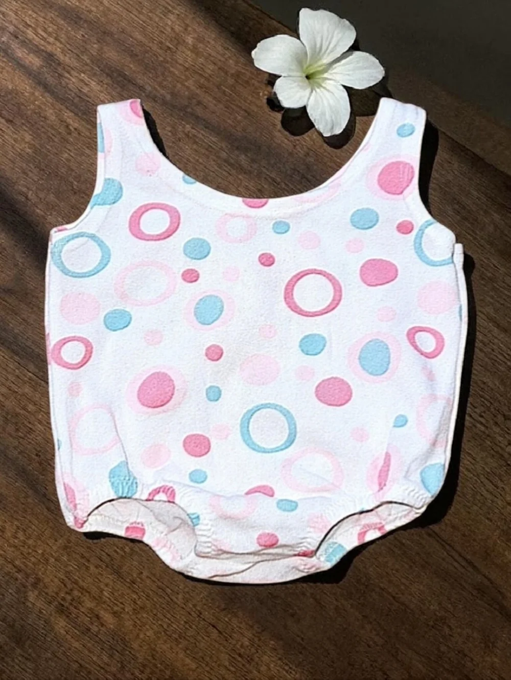 Vintage 1970's Carter's Polka Dots One Piece Bubble Swimsuit 12M